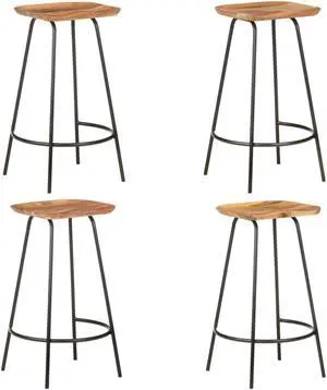vidaXL Bar Stools Counter Height Stool Island Stool 4 Pcs Solid Acacia Wood