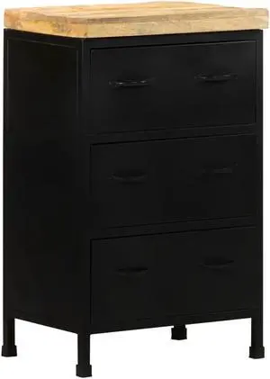 vidaXL Sideboard 18.5"x13.8"x29.9" Rough Mango Wood Side Cabinet Cupboard
