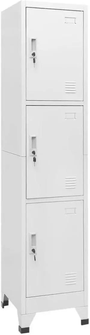 vidaXL Locker Cabinet Office Storage Cabinet File Cabinet with 3 Compartments