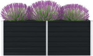 vidaXL Raised Garden Bed Galvanized Steel Anthracite Planter Flower Outdoor