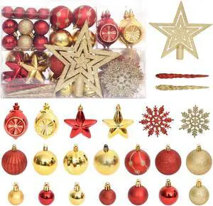 vidaXL Christmas Bauble Set Christmas Ball Ornament 108 Piece Gold and Red