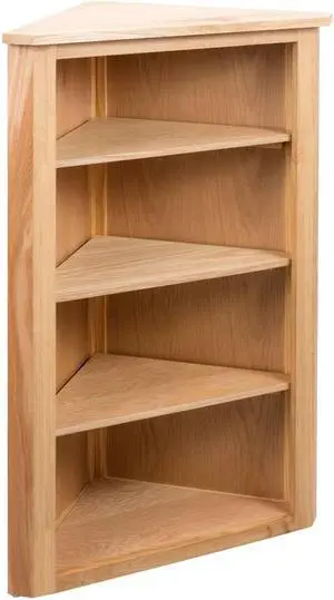 vidaXL Solid Oak Wood Corner Shelf Space Saving Storage 23.2" Hallway Shelf vidaXL Solid Oak Wood Corner Shelf Space Saving Storage 23.2" Hallway Shelf