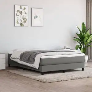 vidaXL Bed Frame Platform Bed for Bedroom Dark Gray 53.9"x74.8" Full Fabric