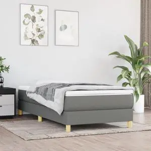 vidaXL Bed Frame Base Bedroom Furniture Dark Gray 39.4"x79.9" Twin XL Fabric