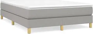 vidaXL Bed Frame Platform Bed for Bedroom Light Gray 53.9"x74.8" Full Fabric
