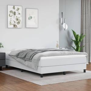 vidaXL Bed Frame Box Spring Bed Frame Base White 59.8"x79.9" Queen Faux Leather
