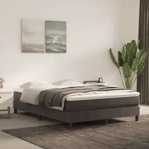 vidaXL Bed Frame Box Spring Bed Frame Base Dark Gray 53.9"x74.8" Full Velvet