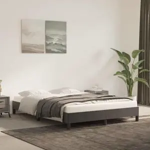 vidaXL Bed Frame Platform Bed for Bedroom Light Gray 59.8"x79.9" Queen Velvet
