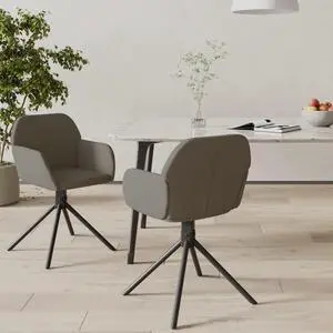 vidaXL Dining Chair 2 Pcs Modern Accent Upholstered Chair Dark Gray Velvet