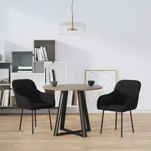 vidaXL Dining Chairs 2 Pcs Accent Armchair for Living Room Dark Gray Velvet