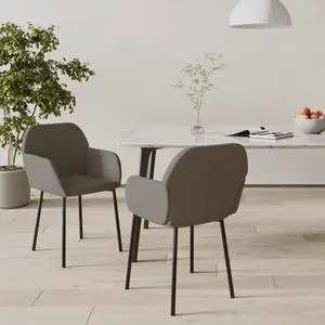 vidaXL Dining Chairs 2 Pcs Accent Armchair for Living Room Dark Gray Velvet