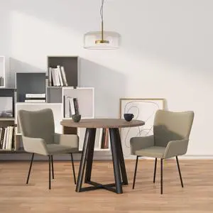 vidaXL Dining Chair 2 Pcs Modern Accent Upholstered Chair Dark Gray Velvet