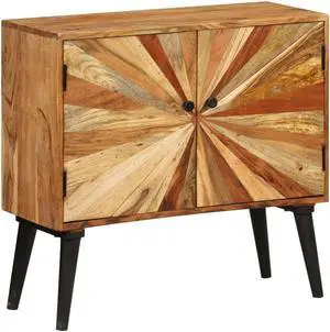 vidaXL Sideboard Buffet Console Cabinet for Kitchen Solid Wood Mango and Steel