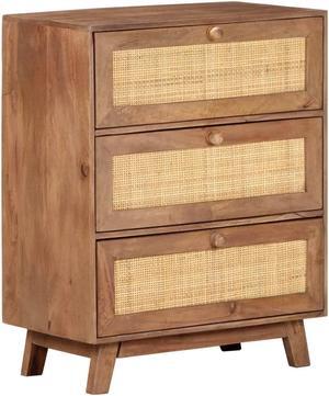 vidaXL Solid Oak Wood Cupboard 27.6" Sideboard Side Cabinet Storage Display
