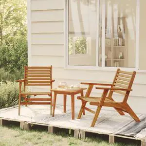 vidaXL Patio Bistro Set 3 Piece Outdoor Chair for Deck Yard Backyard Acacia Wood