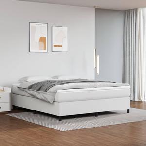 vidaXL Bed Frame Bedroom Furniture White 72"x83.9" California King Faux Leather