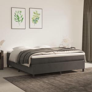 vidaXL Bed Frame Bedroom Furniture Dark Gray 72"x83.9" California King Velvet
