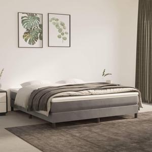 vidaXL Bed Frame Upholstered Bedroom Furniture Light Gray 76"x79.9" King Velvet