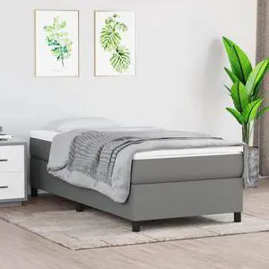 vidaXL Bed Frame Base Bedroom Furniture Dark Gray 39.4"x74.8" Twin Fabric