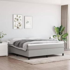 vidaXL Bed Frame Bedroom Furniture Light Gray 72"x83.9" California King Fabric