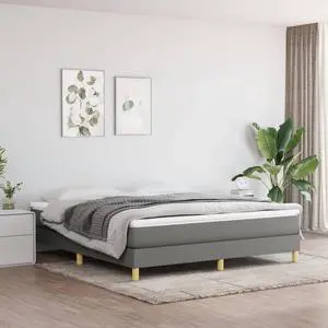 vidaXL Bed Frame Bedroom Furniture Dark Gray 72"x83.9" California King Fabric vidaXL Bed Frame Bedroom Furniture Dark Gray 72"x83.9" California King Fabric