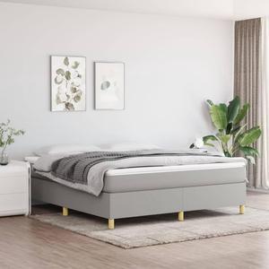 vidaXL Bed Frame Upholstered Bedroom Furniture Light Gray 76"x79.9" King Fabric