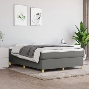 vidaXL Bed Frame Base Bedroom Furniture Dark Gray 59.8"x79.9" Queen Fabric