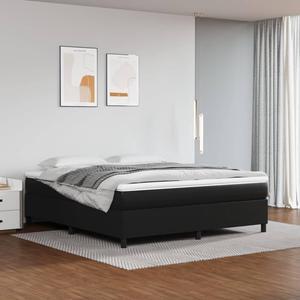 vidaXL Bed Frame Base Bedroom Furniture Black 76"x79.9" King Faux Leather