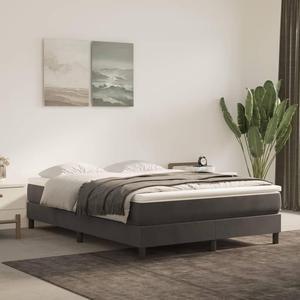 vidaXL Bed Frame Base Bedroom Furniture Dark Gray 59.8"x79.9" Queen Velvet