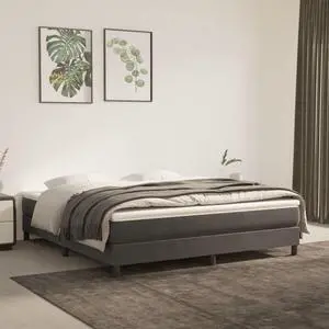 vidaXL Bed Frame Upholstered Bedroom Furniture Dark Gray 76"x79.9" King Velvet
