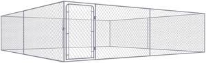 vidaXL Outdoor Dog Kennel Large Dog Crate Dog Cage Playpen Galvanized Steel