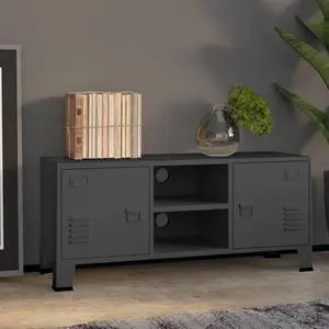 vidaXL Industrial TV Cabinet Anthracite 41.3"x13.8"x16.5" Metal