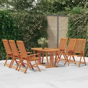 vidaXL Patio Folding Chairs 6 Pcs Camping Garden Chair Solid Wood Eucalyptus