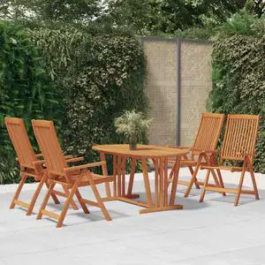vidaXL Patio Folding Chairs 4 Pcs Camping Garden Chair Solid Wood Eucalyptus