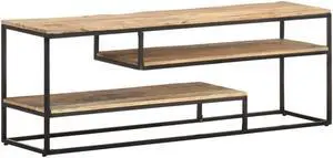 vidaXL TV Cabinet 51.2"x11.8"x17.7" Rough Mango Wood