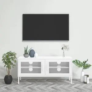 vidaXL TV Cabinet White 41.3"x13.8"x19.7" Steel