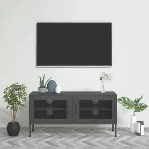 vidaXL TV Cabinet Anthracite 41.3"x13.8"x19.7" Steel