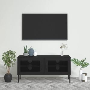 vidaXL TV Cabinet Black 41.3"x13.8"x19.7" Steel