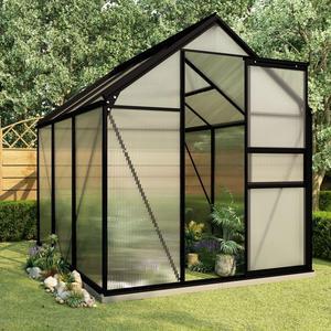vidaXL Greenhouse Patio Outdoor Grow House with Base Frame Anthracite Aluminum