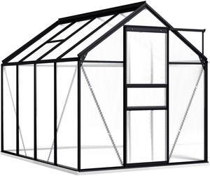 vidaXL Greenhouse Patio Outdoor Grow House with Base Frame Anthracite Aluminum