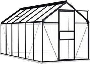 vidaXL Greenhouse Patio Outdoor Grow House with Base Frame Anthracite Aluminum