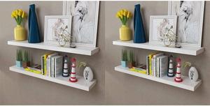 vidaXL Wall Shelves Floating Shelves Wall Mounted Display Shelves 4 Pcs White