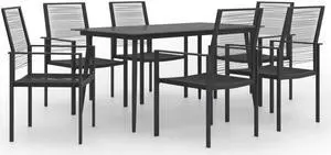 vidaXL Patio Dining Set 7 Piece Garden Outdoor Table and Chair Seat Furniture