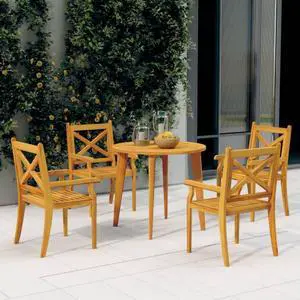 vidaXL Patio Dining Set 5 Piece Patio Table and Chair Set Solid Wood Acacia