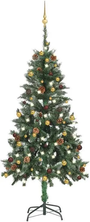 vidaXL Artificial Pre-lit Christmas Tree with Ball Set Xmas Tree Decoration
