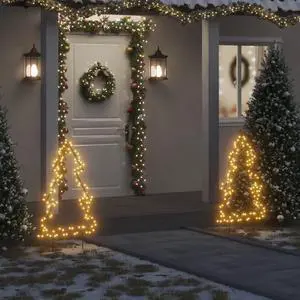 vidaXL Christmas Decoration with Spikes Outdoor Light Decoration Tree 115 LEDs