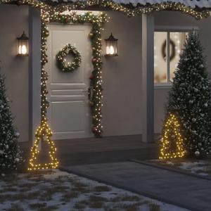 vidaXL Christmas Decoration with Spikes Outdoor Light Decoration Tree 80 LEDs