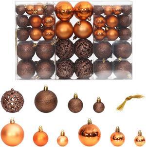 vidaXL Christmas Decoration Shatterproof Christmas Bauble Ornament 100 Pcs Brown