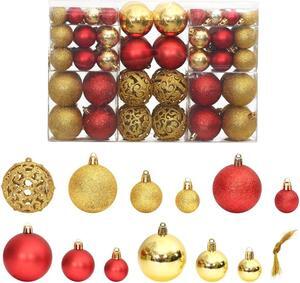 vidaXL Christmas Decoration Hanging Bauble Ornament 100 Pcs Gold and Wine Red