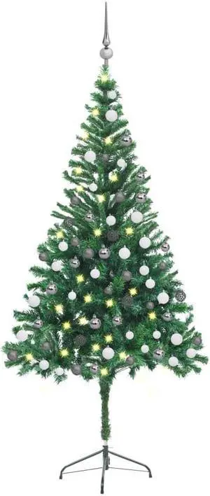 vidaXL Artificial Pre-lit Christmas Tree with Ball Set Xmas Tree 564 Branches